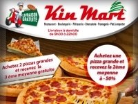KIN MART RESTAURANT – Achetez 2 Pizzas grandes et recevez la 3ème gratuite.