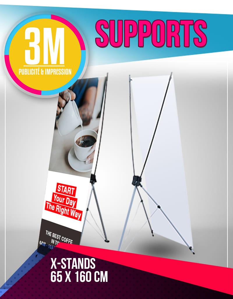 x-stand (structure en aluminium) 65 x 160 cm