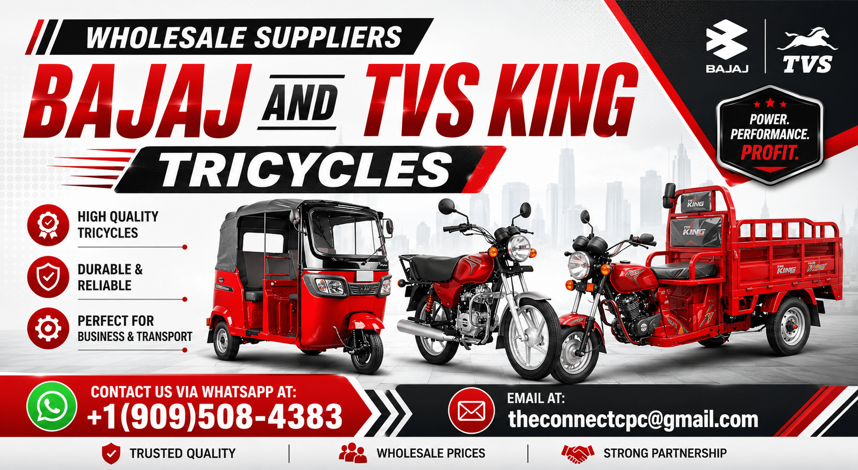 Bajaj / TVS King Tricycle – Passenger Version