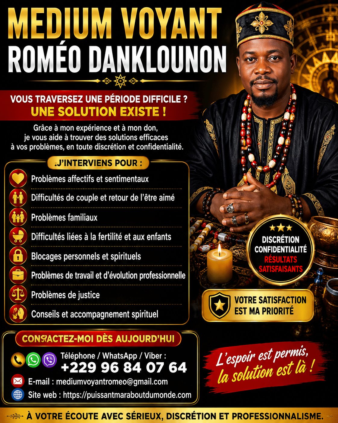 ‎MEILLEUR VOYANT COMPETENT, meilleur voyant des travaux occulte, meilleur voyant du retour affectif, MEILLEUR VOYANT RAPIDE, meilleure voyance mystère à vie
